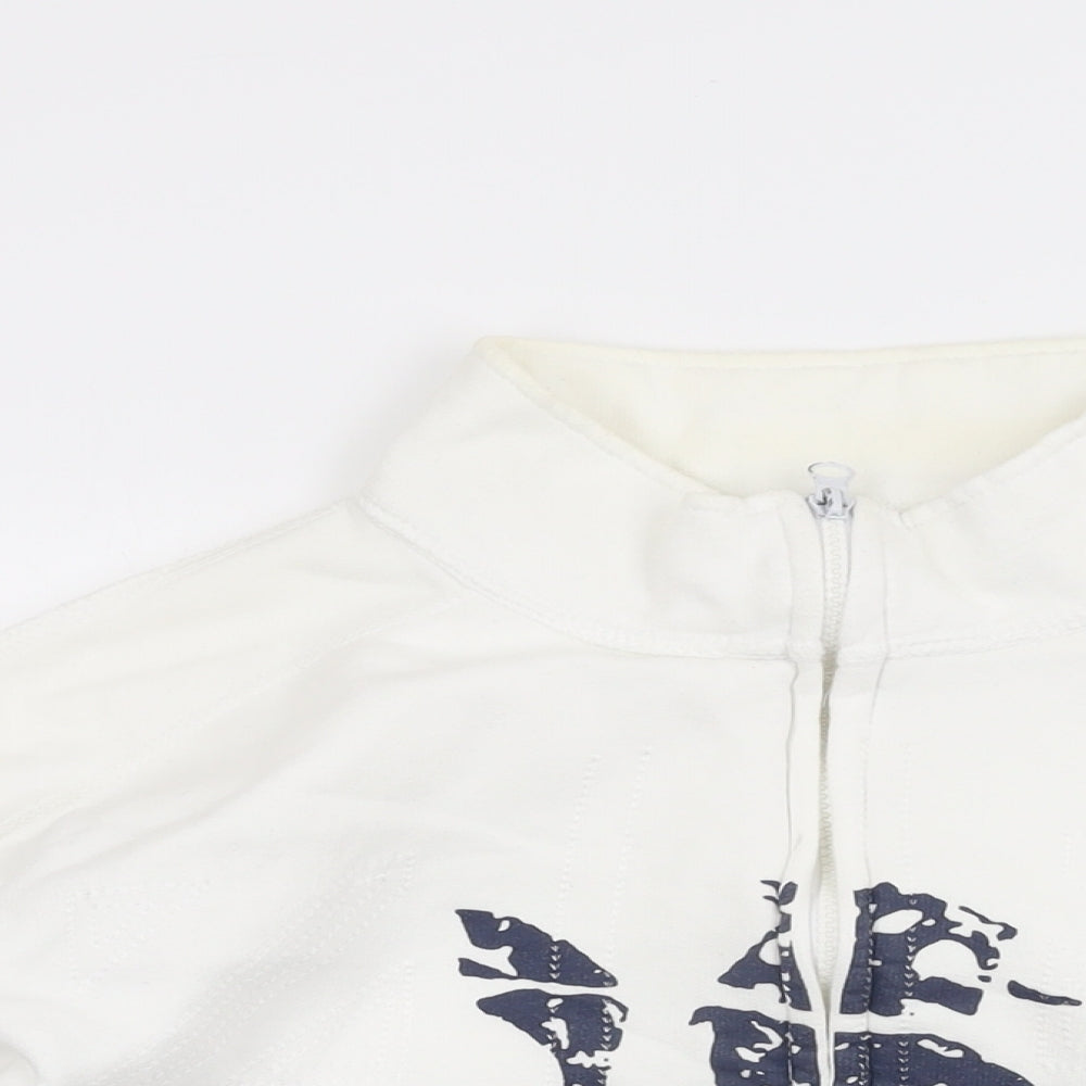Daniel Lei Mens White Cotton Full Zip Sweatshirt Size XL