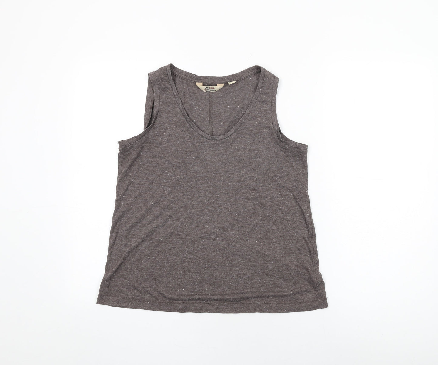 Arabella & Addison Womens Brown Viscose Basic Tank Size 12 Round Neck