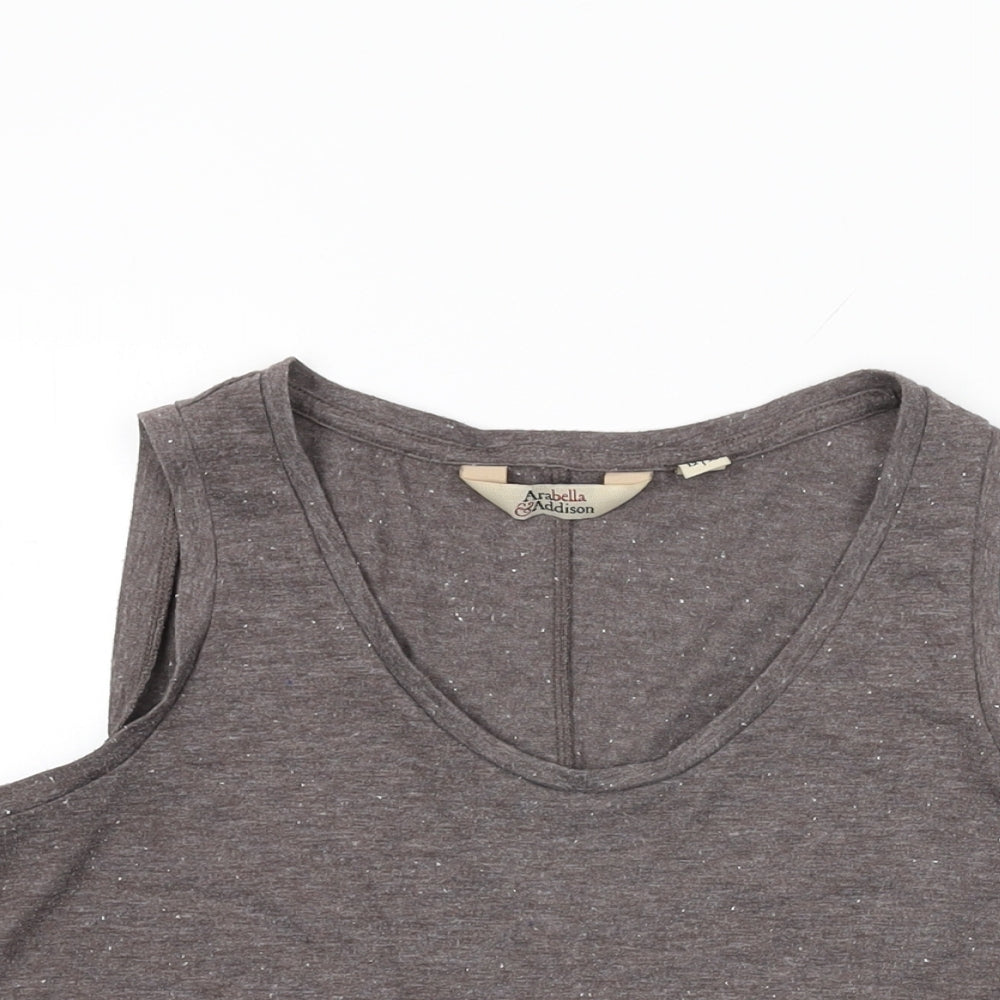 Arabella & Addison Womens Brown Viscose Basic Tank Size 12 Round Neck