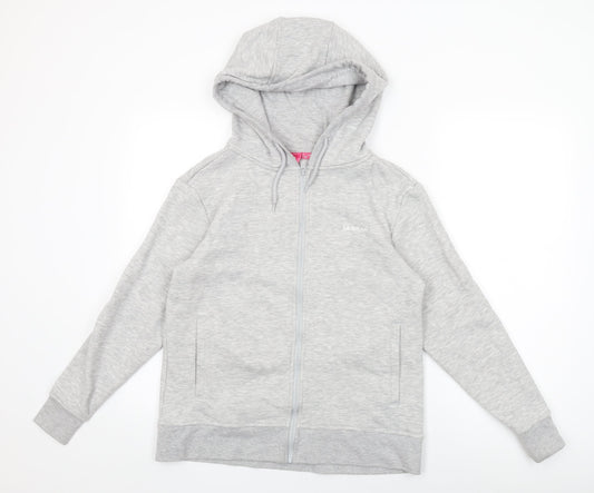 LA Gear Womens Grey Polyester Full Zip Hoodie Size 10 Zip