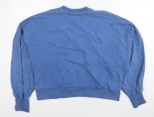 Warehouse Womens Blue Cotton Pullover Sweatshirt Size XS Pullover