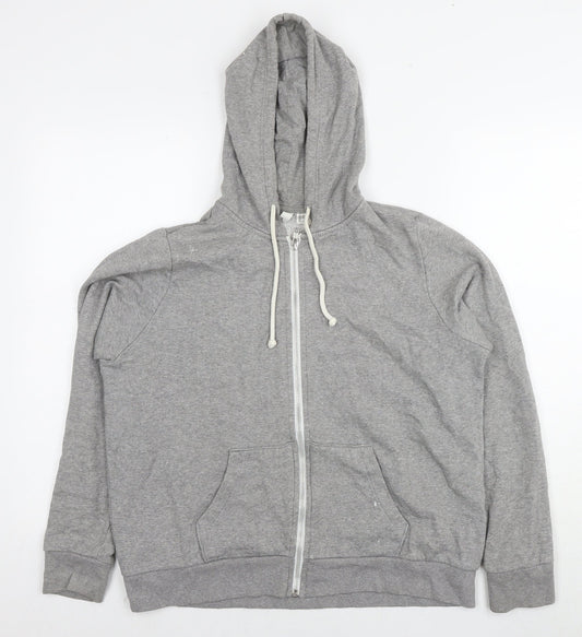 Divided by H&M Womens Grey Cotton Full Zip Hoodie Size L Zip