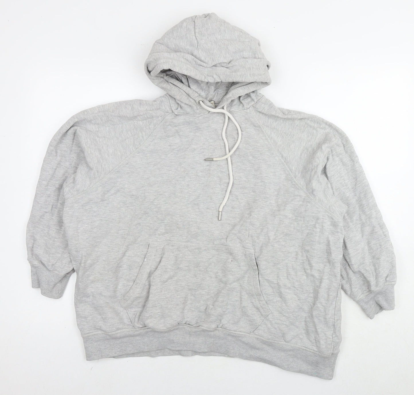 H&M Womens Grey Cotton Pullover Hoodie Size L Pullover