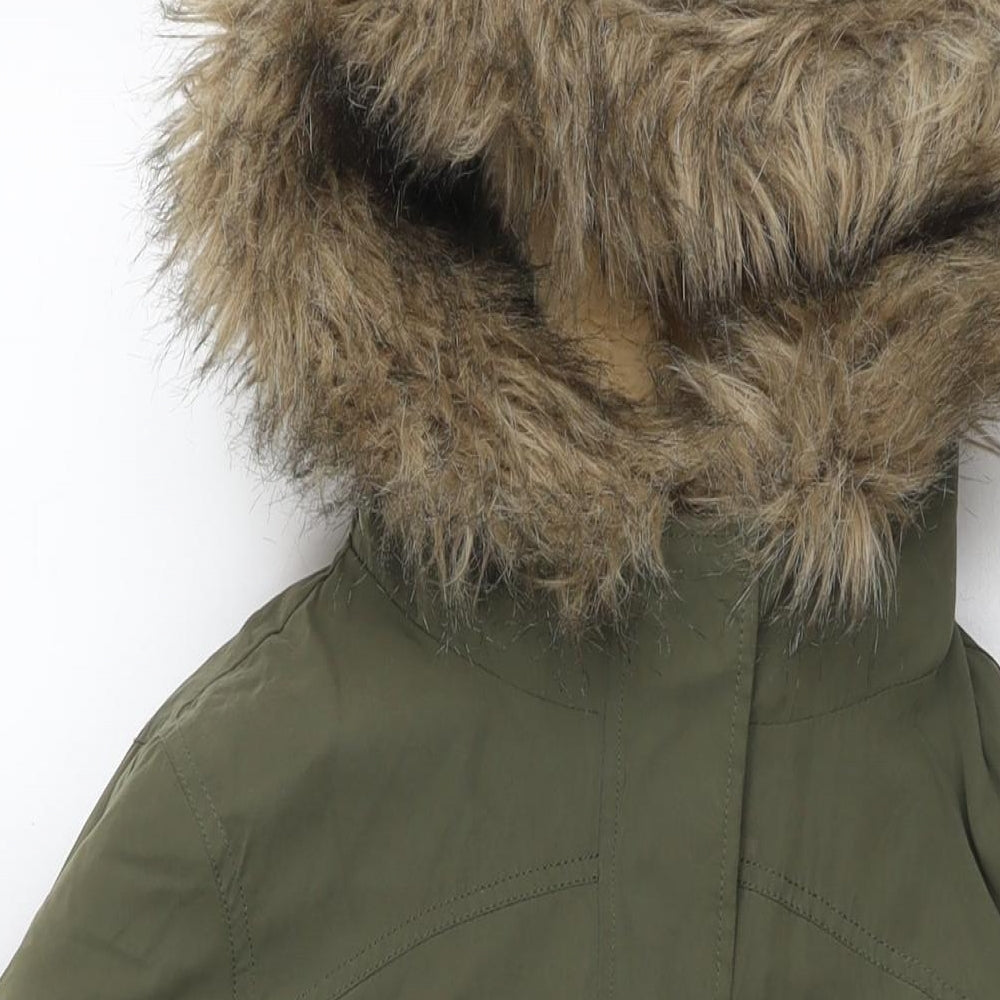 Oasis Womens Green Parka Jacket Size M Zip