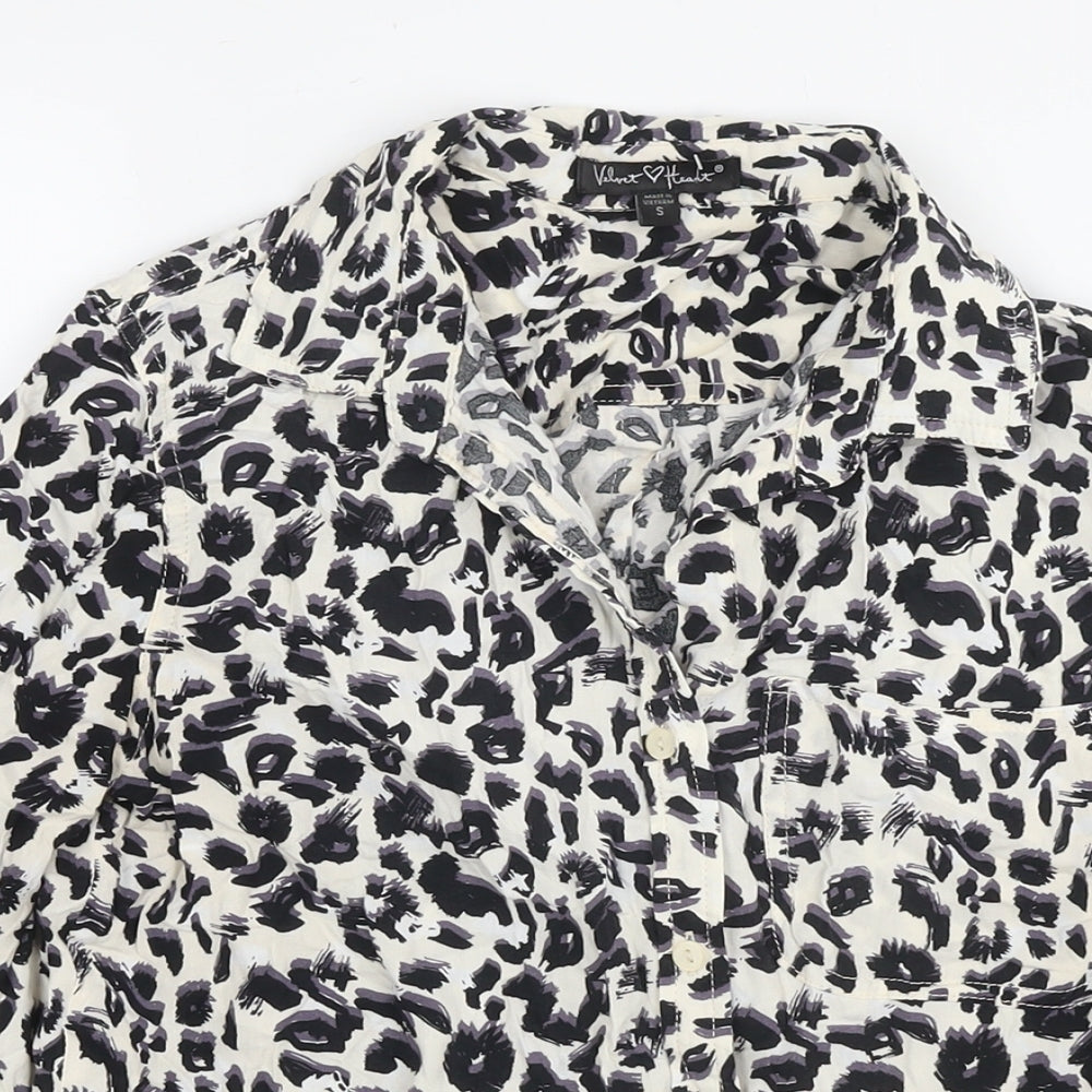 Velvet Heart Womens Multicoloured Animal Print Viscose Basic Button-Up Size S Collared - Leopard Print