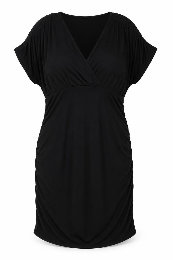 Mama:licious Womens Black Polyester A-Line Size L V-Neck Pullover