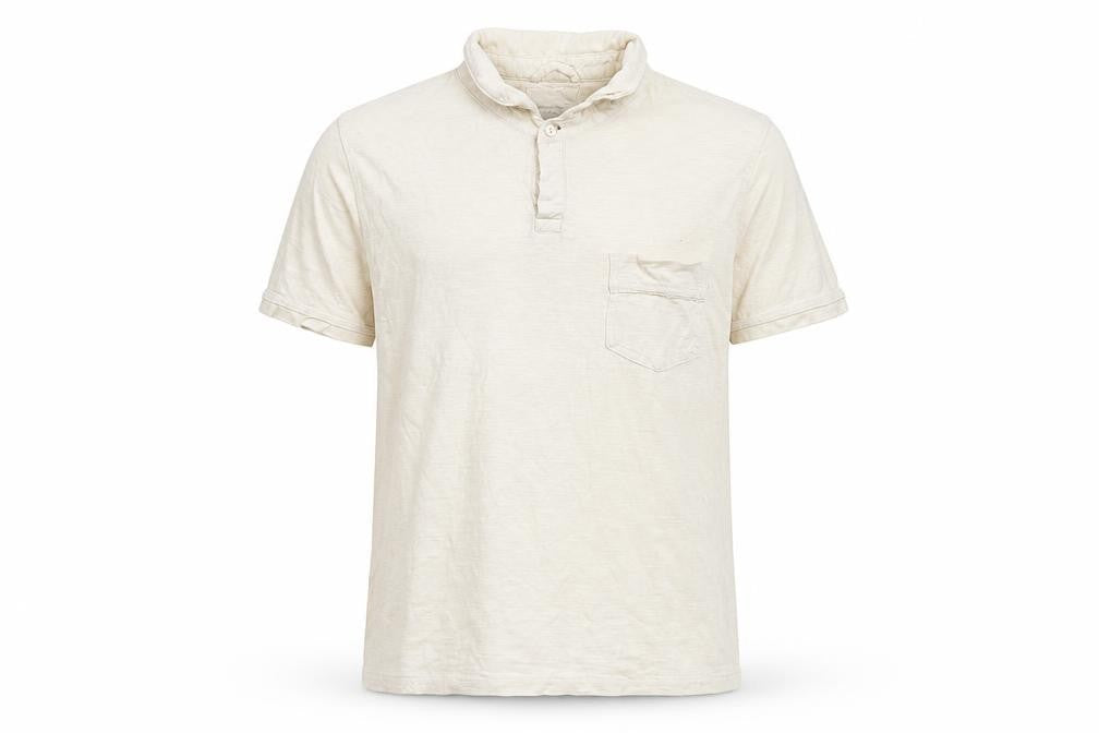 Paper Denim & Cloth Mens Ivory Cotton Polo Size M Collared Pullover