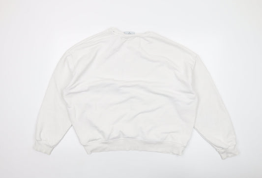 MSU Womens White Cotton Pullover Sweatshirt Size 12 Pullover
