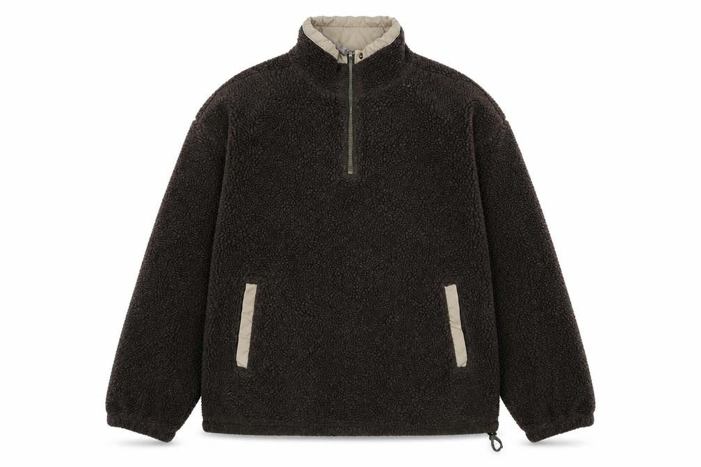 Front view of Canada men’s brown polyester pullover sweatshirt, size M
