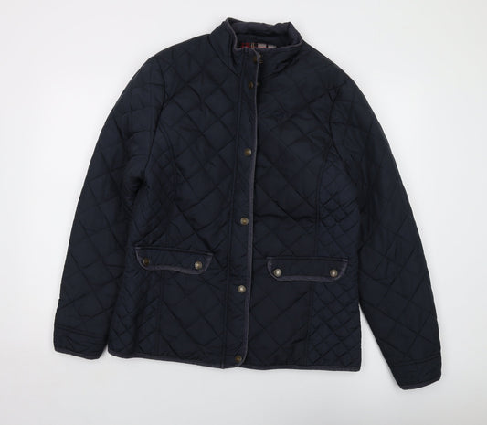 Brakeburn Womens Blue Quilted Jacket Size 14 Zip