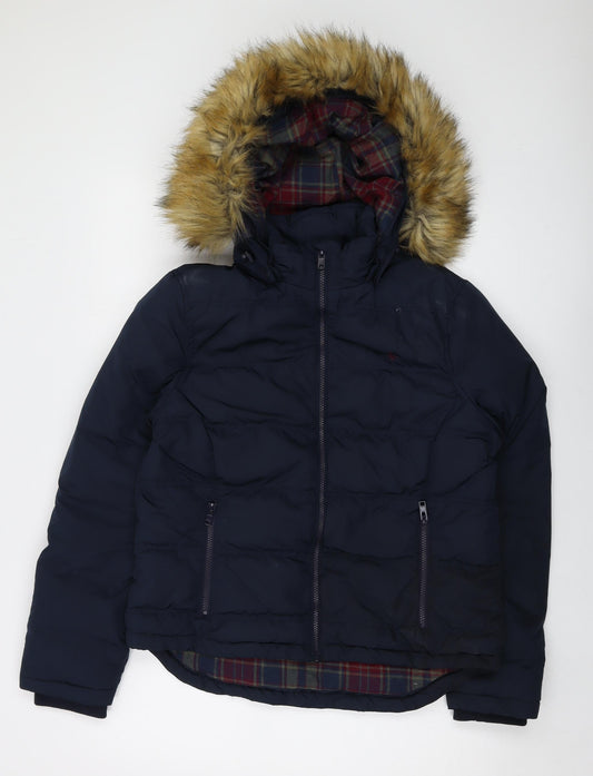 Jack Wills Womens Blue Jacket Size 14 Zip