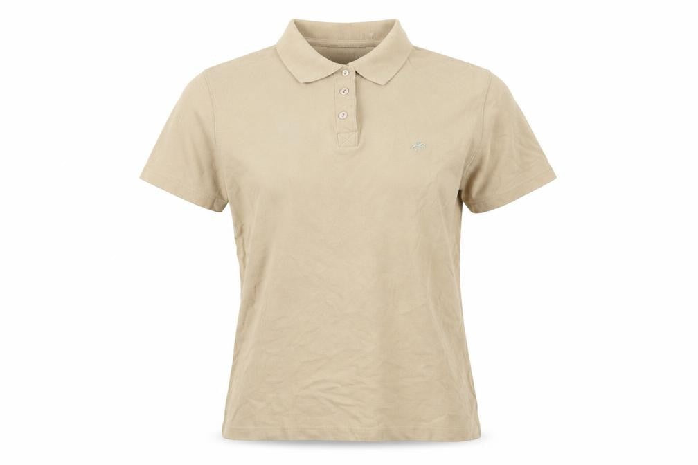 Jumper Womens Beige Cotton Basic Polo Size M Collared