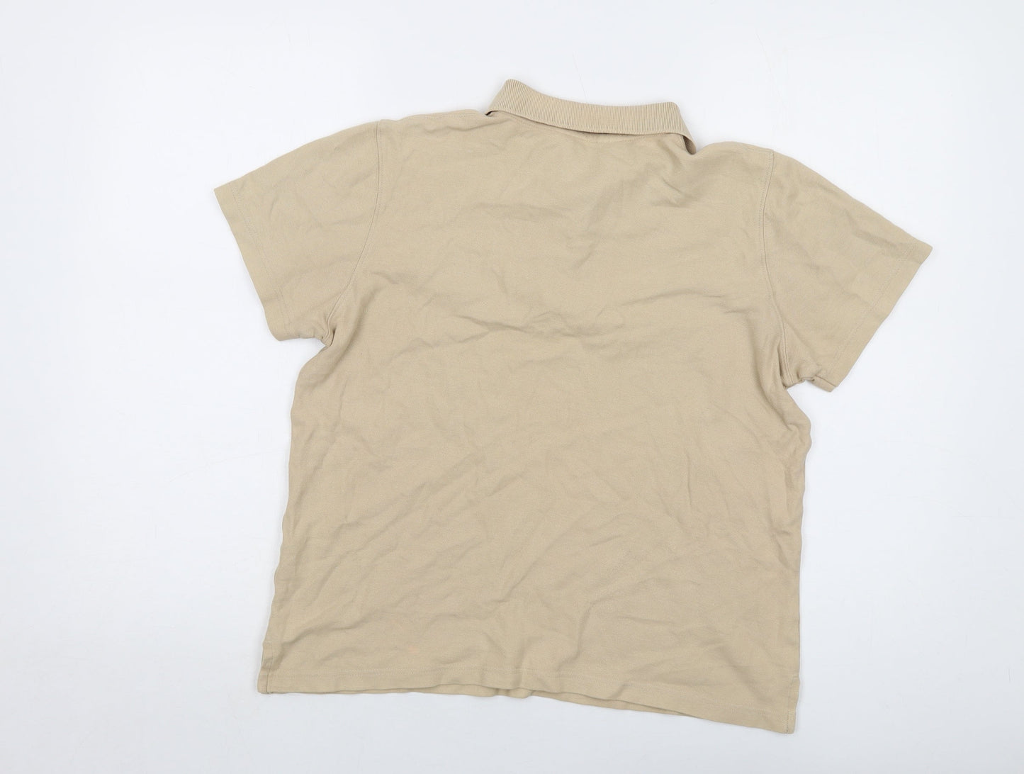 Jumper Womens Beige Cotton Basic Polo Size M Collared