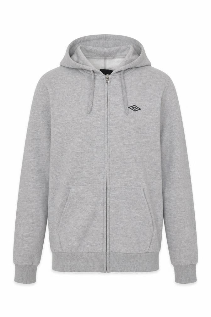 Mens UK M Regular Umbro Grey Full Zip Hoodie