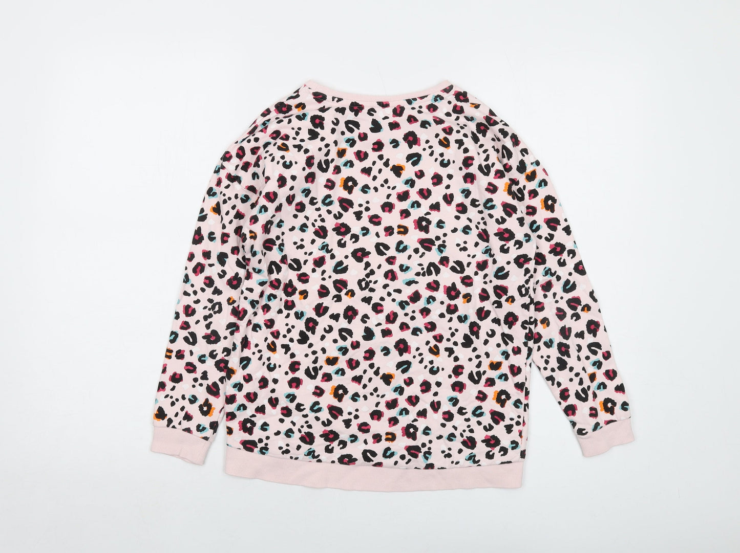 Blue Zoo Girls Pink Animal Print Cotton Pullover Sweatshirt Size 10-11 Years Pullover
