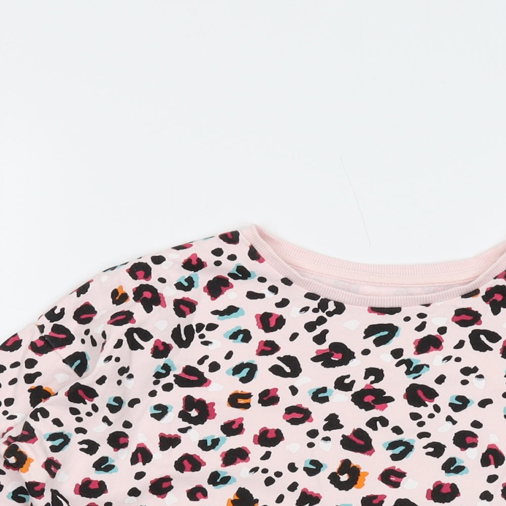Blue Zoo Girls Pink Animal Print Cotton Pullover Sweatshirt Size 10-11 Years Pullover