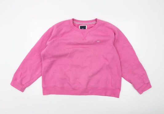 Crew Clothing Womens Pink Cotton Pullover Sweatshirt Size 18 Pullover