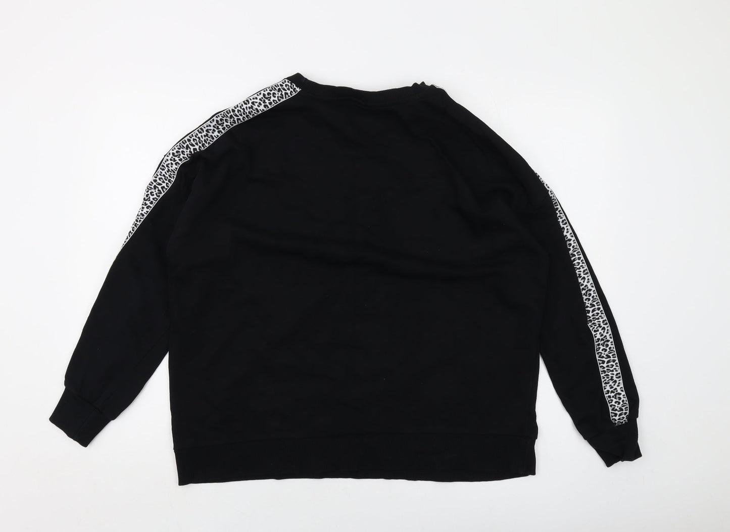 LIVE Womens Black Cotton Pullover Sweatshirt Size 12 Pullover