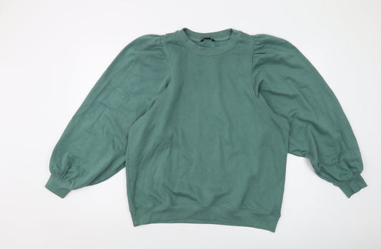 Monlki Womens Green Cotton Pullover Sweatshirt Size S Pullover