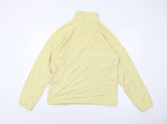 Less Basics Womens Yellow Cotton Pullover Sweatshirt Size S Zip