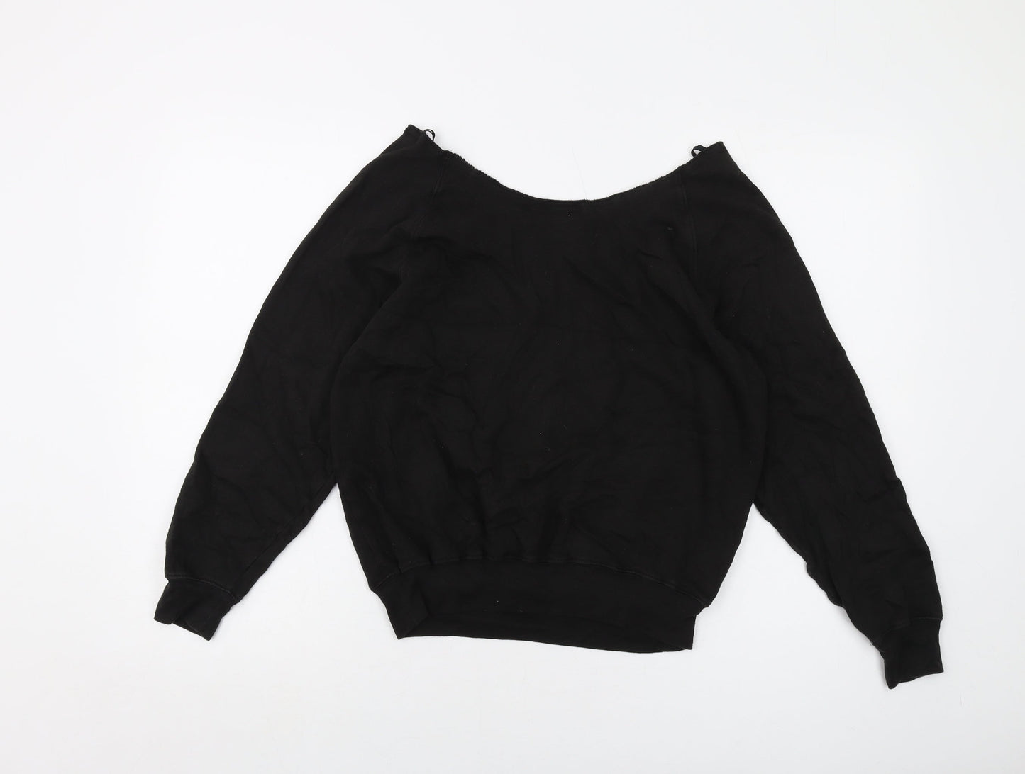 PINK Womens Black Cotton Pullover Sweatshirt Size XS Pullover