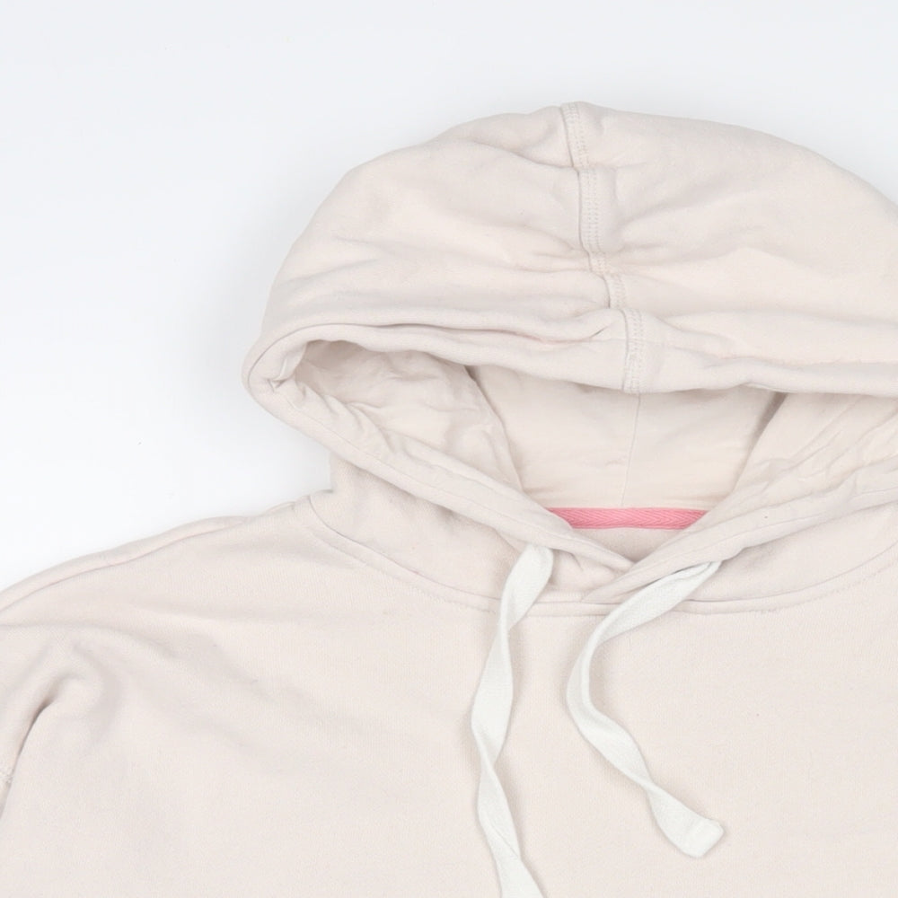 Crew Clothing Womens Beige Cotton Pullover Hoodie Size 10 Pullover - Logo, Embroidered