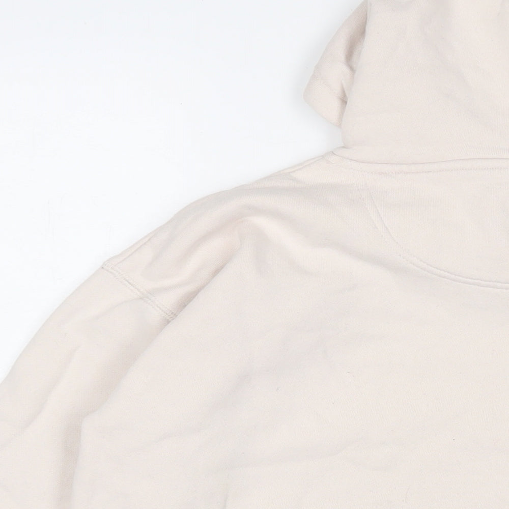 Crew Clothing Womens Beige Cotton Pullover Hoodie Size 10 Pullover - Logo, Embroidered
