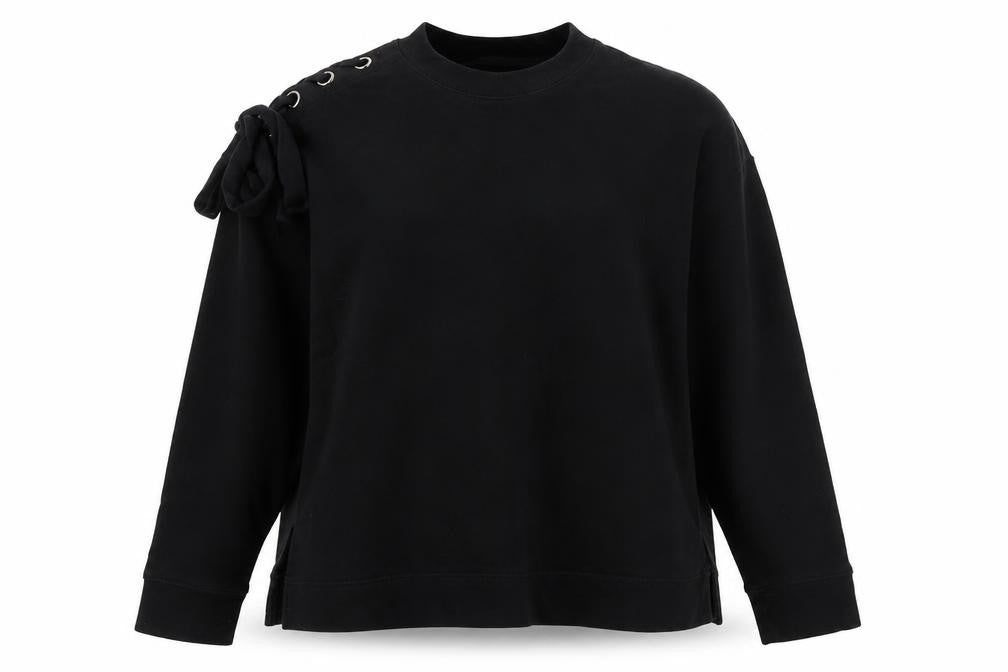 And/Or Womens Black Cotton Pullover Sweatshirt Size 10 Pullover