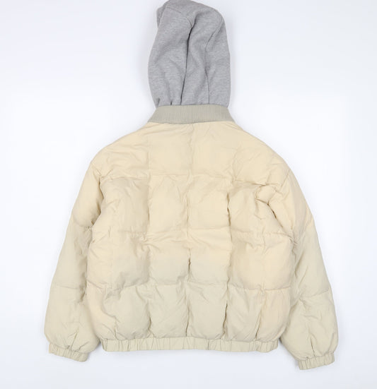 Lanyuxi Womens Beige Quilted Coat Size M Zip