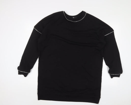 Missguided Womens Black Cotton Pullover Sweatshirt Size 10 Pullover
