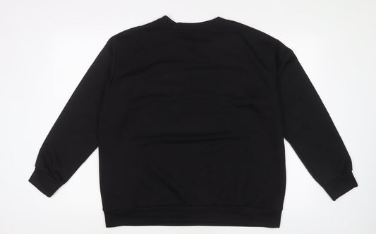 Studio Womens Black Polyester Pullover Sweatshirt Size 14 Pullover