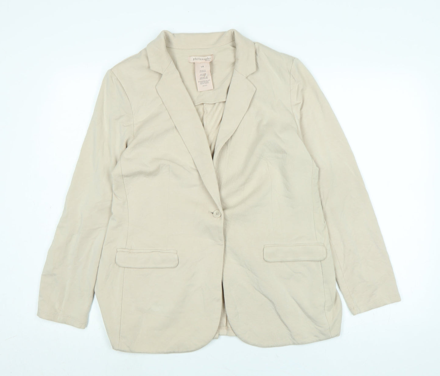 Philosophy Womens Beige Jacket Size L Button
