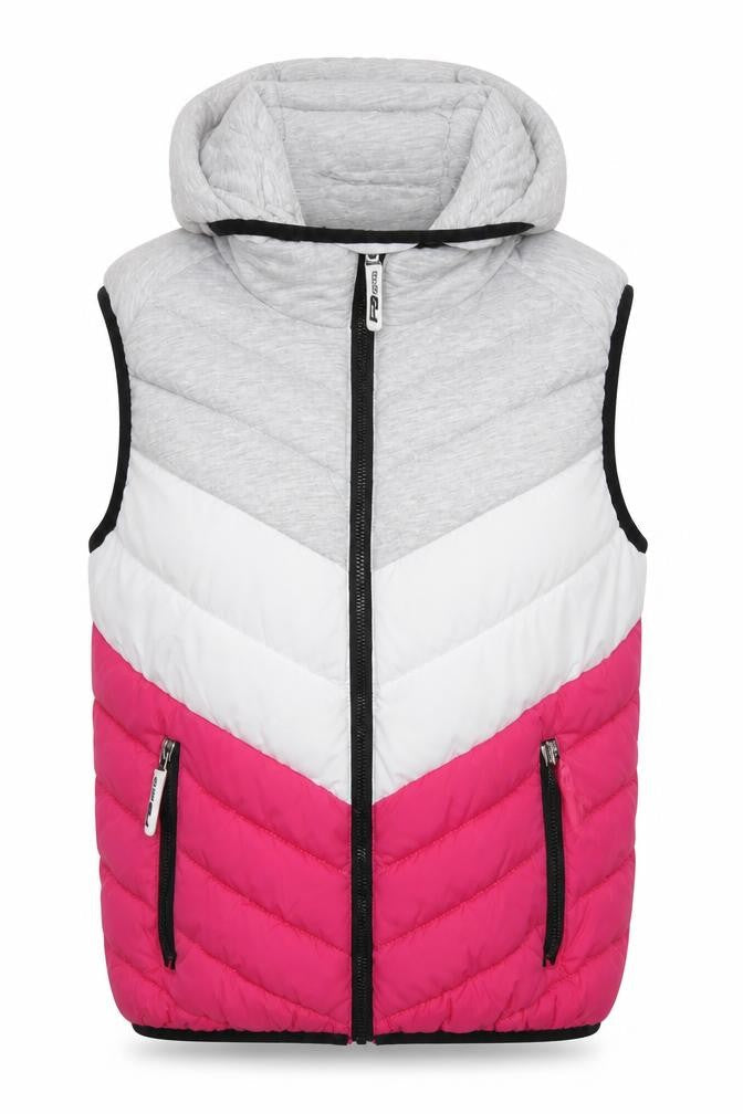FB Sister Womens Multicoloured Striped Gilet Waistcoat Size S Zip