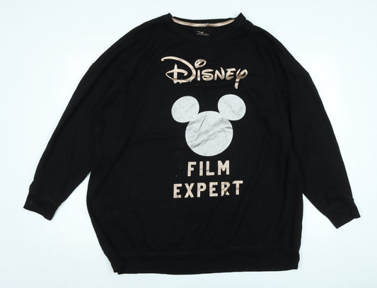 Disney Womens Black Polyester Pullover Sweatshirt Size L - Disney Film Expert