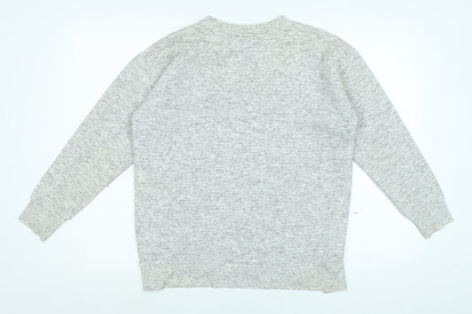 New Look Womens Grey Cotton Pullover Sweatshirt Size M
