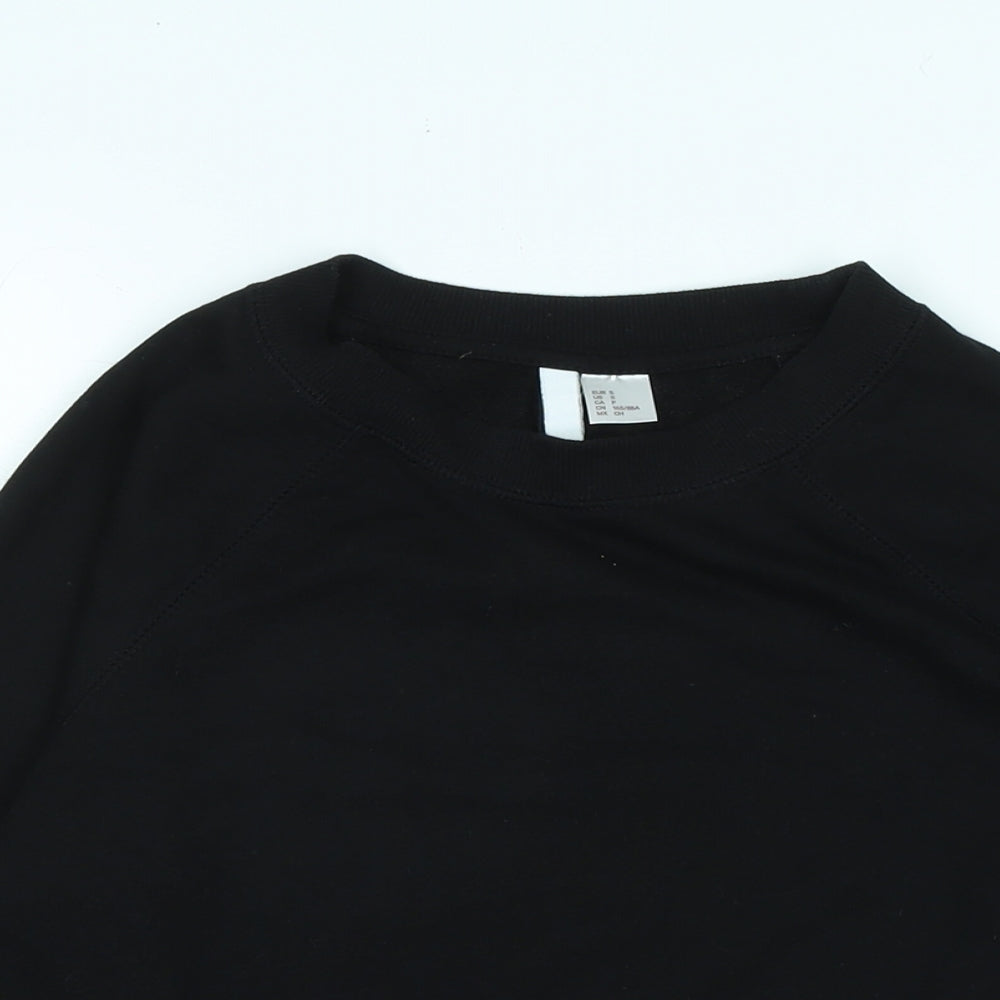 Divided Womens Black Polyester Pullover Sweatshirt Size S