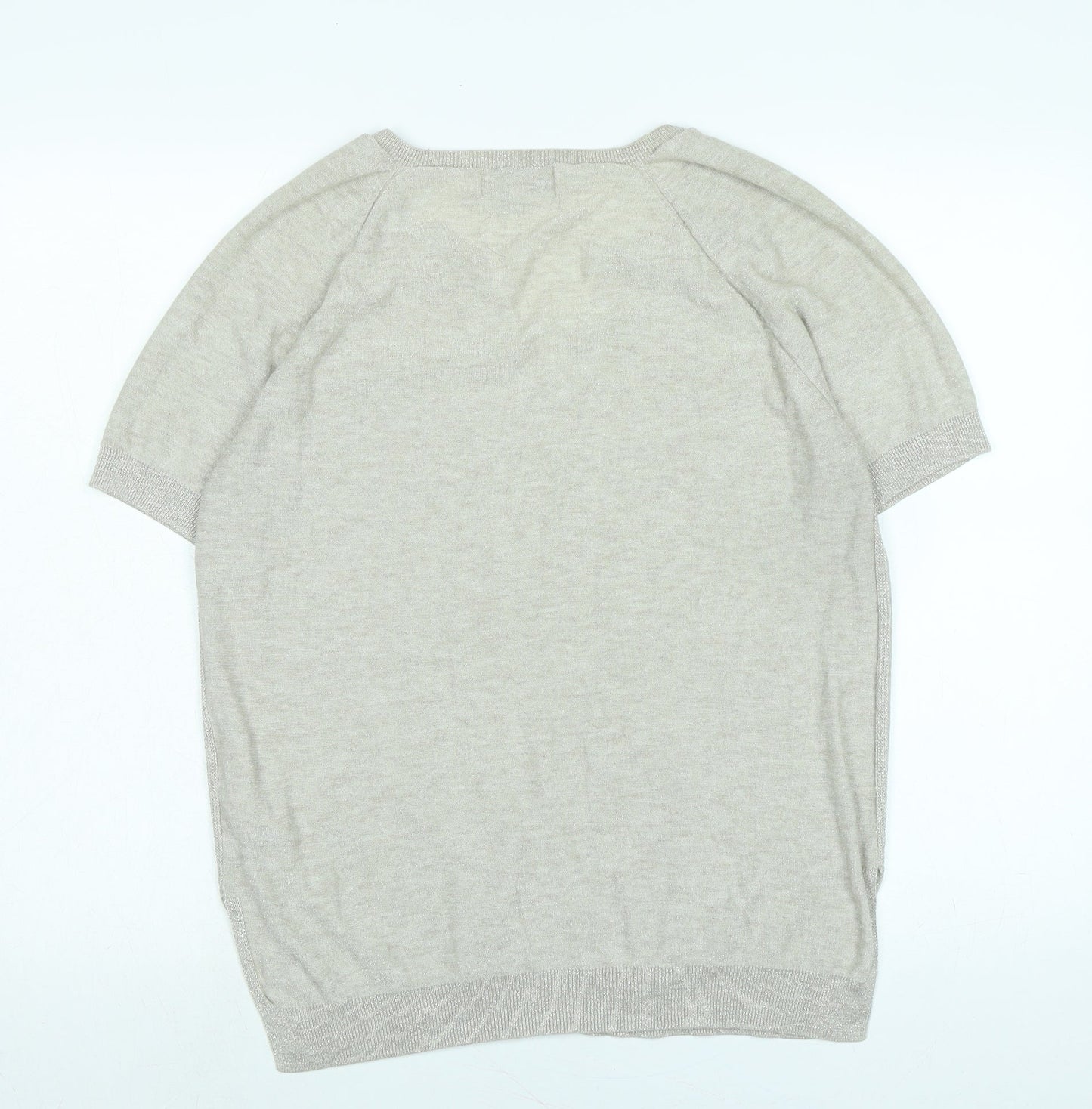 NEXT Womens Gold V-Neck Viscose Pullover Jumper Size 12