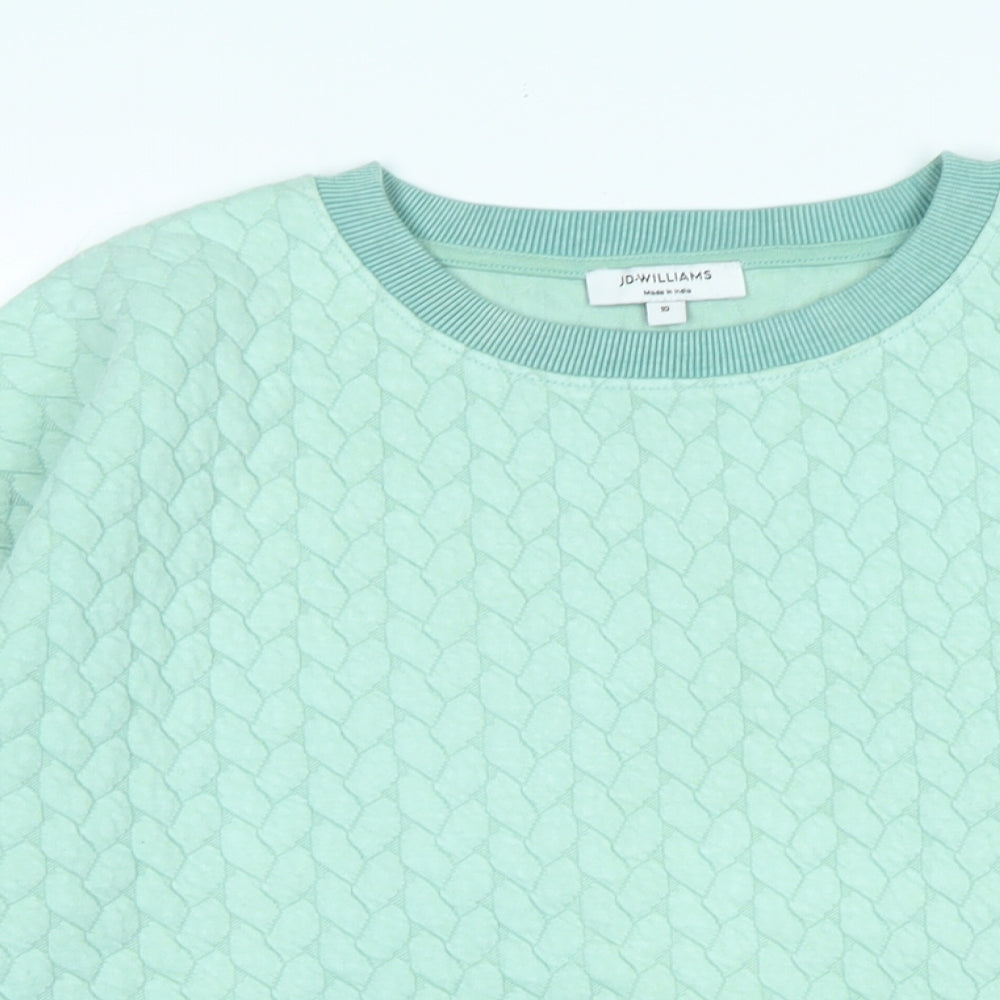 JD Williams Womens Green Polyester Pullover Sweatshirt Size 10