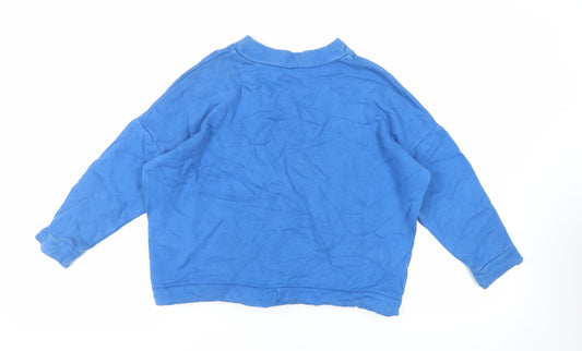 John Lewis Womens Blue Cotton Pullover Sweatshirt Size S Pullover