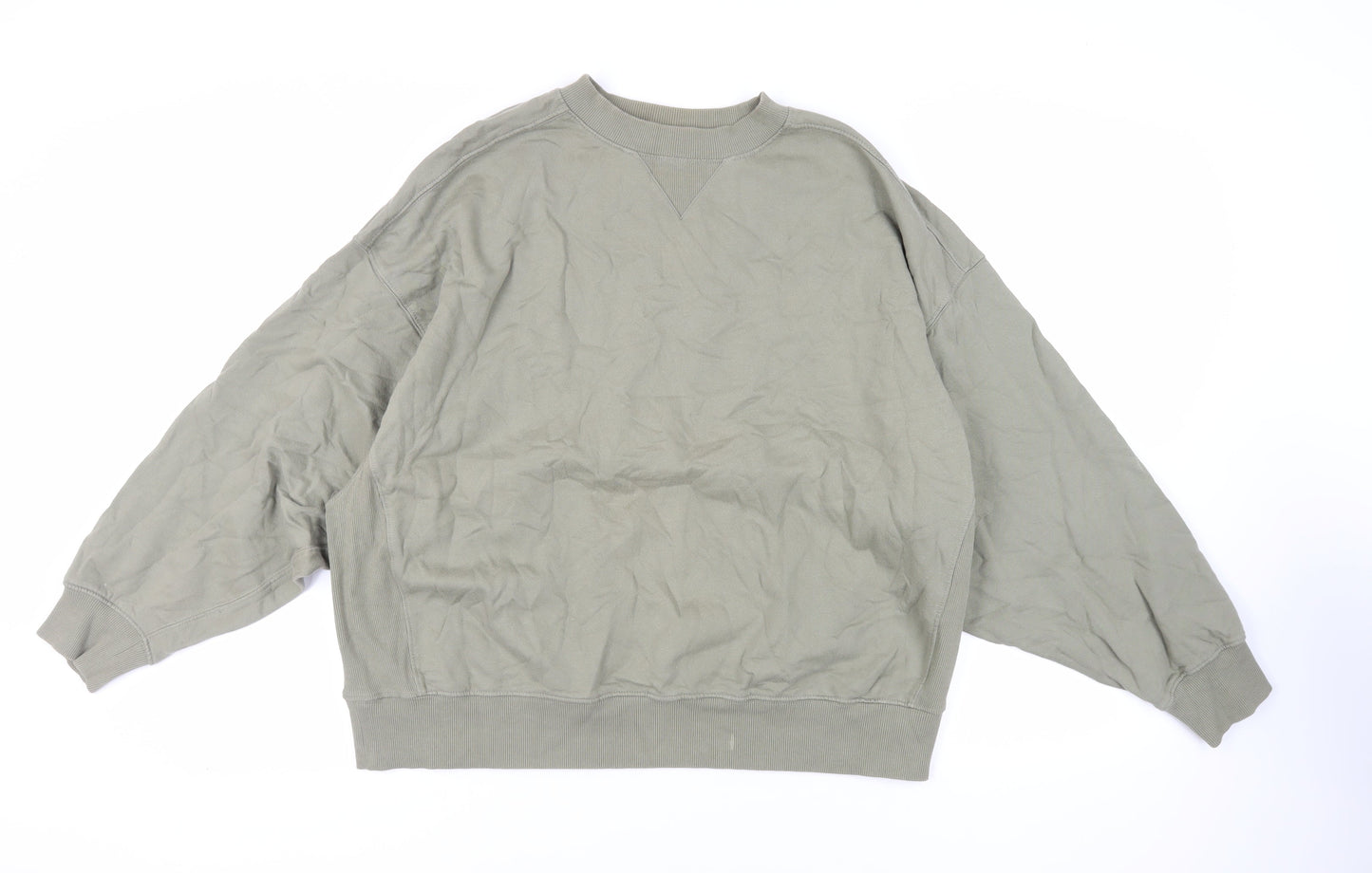 ASOS Womens Green Cotton Pullover Sweatshirt Size 10 Pullover - Oversized