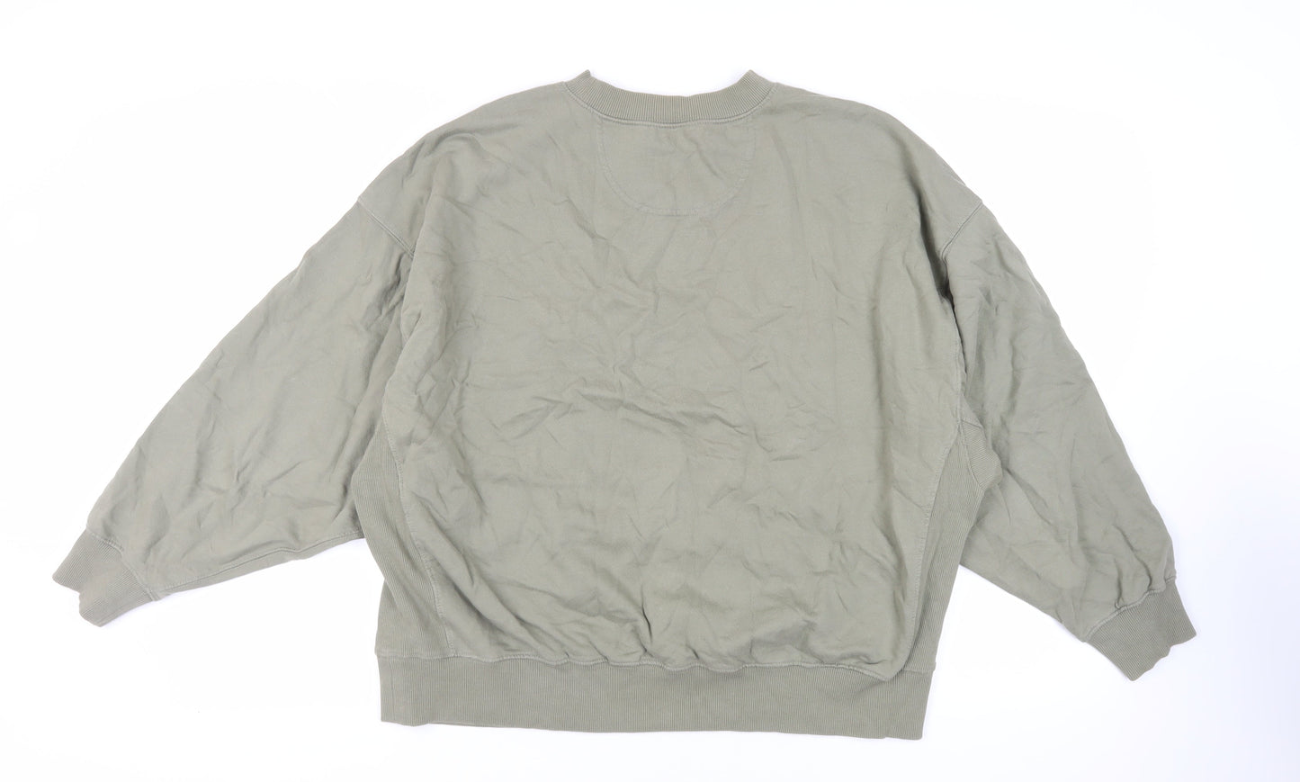 ASOS Womens Green Cotton Pullover Sweatshirt Size 10 Pullover - Oversized