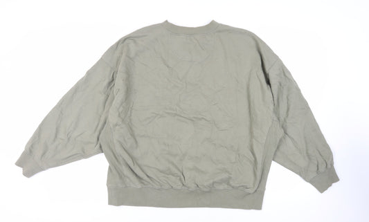 ASOS Womens Green Cotton Pullover Sweatshirt Size 10 Pullover - Oversized