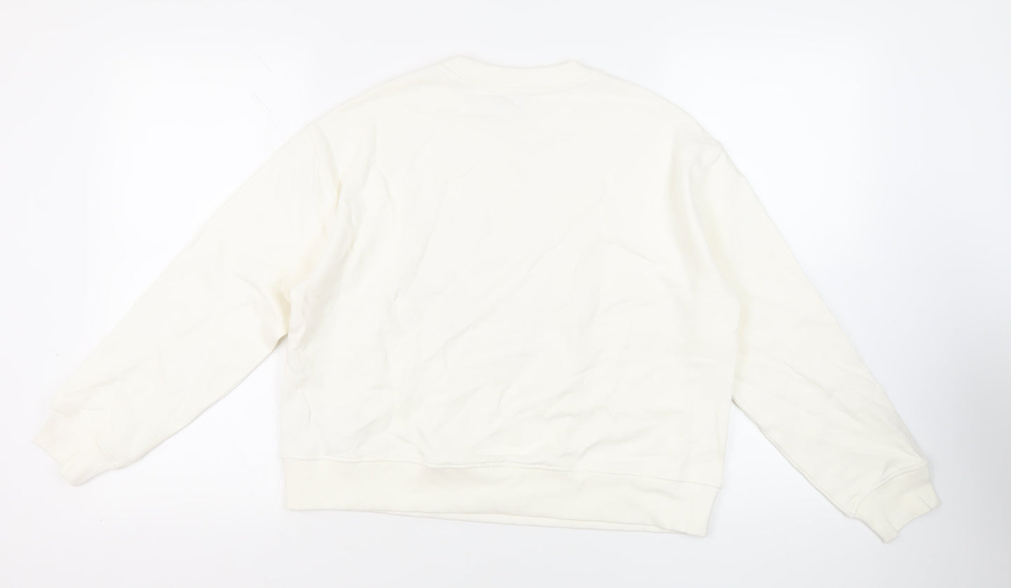 Marks and Spencer Womens White Cotton Pullover Sweatshirt Size M Pullover - Paradiso Hotel