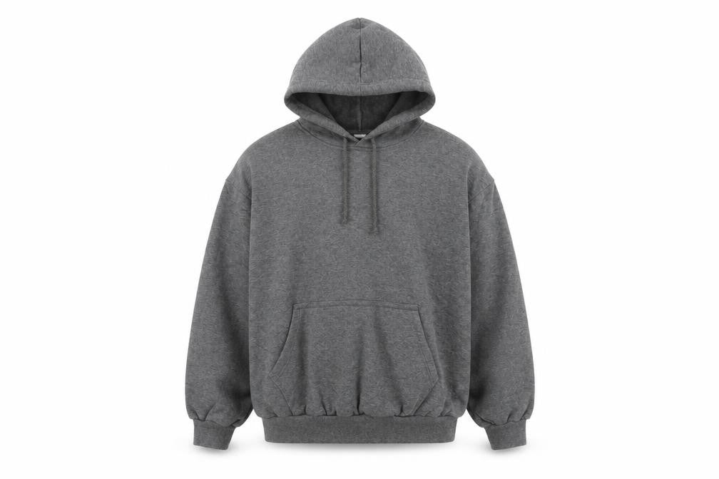 C&A Mens Grey Acrylic Pullover Hoodie Size M - Pockets