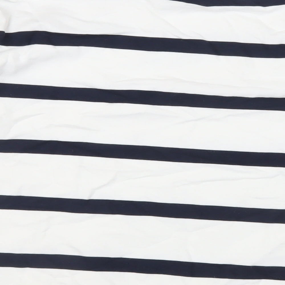 Marks and Spencer Womens White Striped Cotton Pullover Sweatshirt Size M Pullover