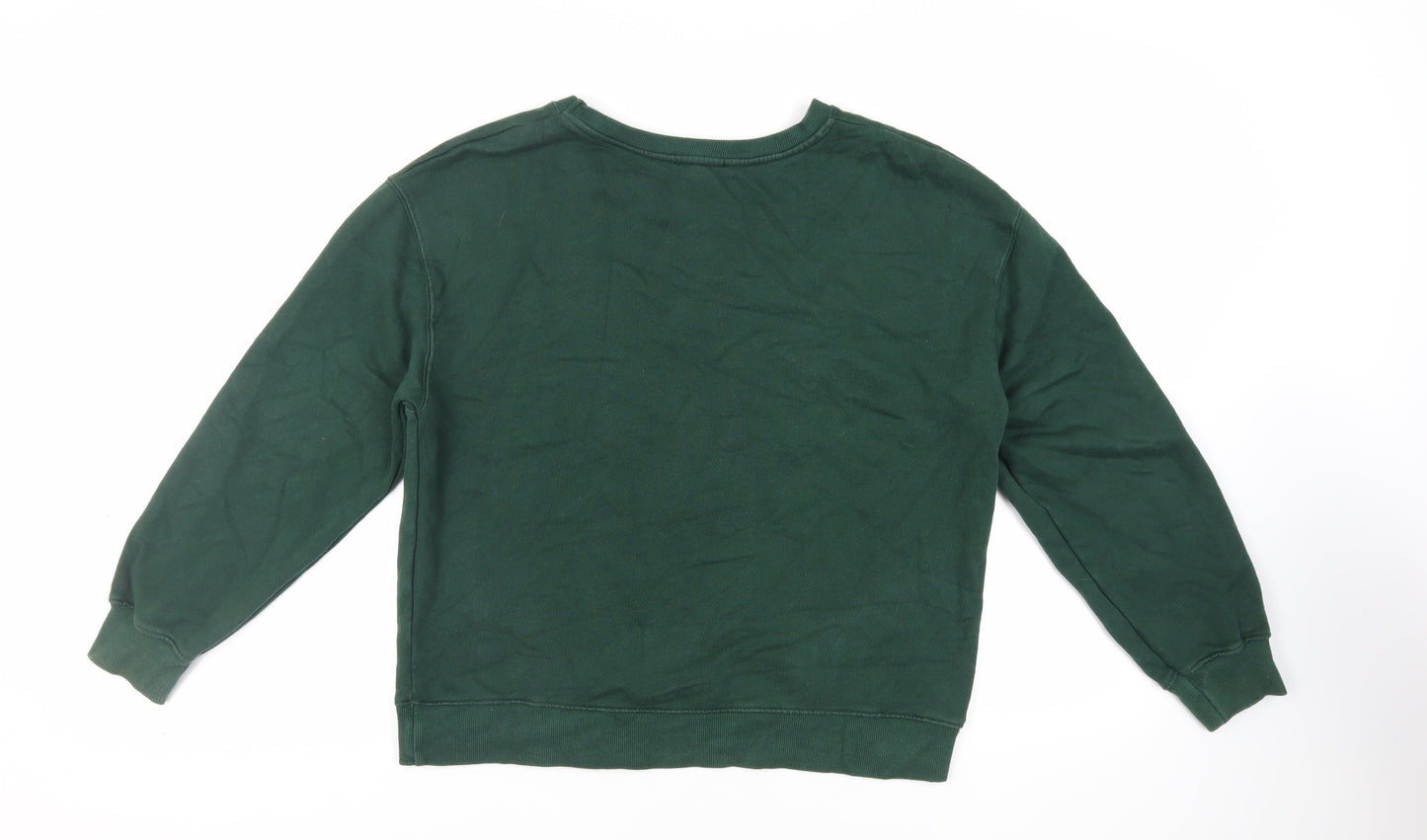 Zara Womens Green Cotton Pullover Sweatshirt Size M Pullover - Harvard