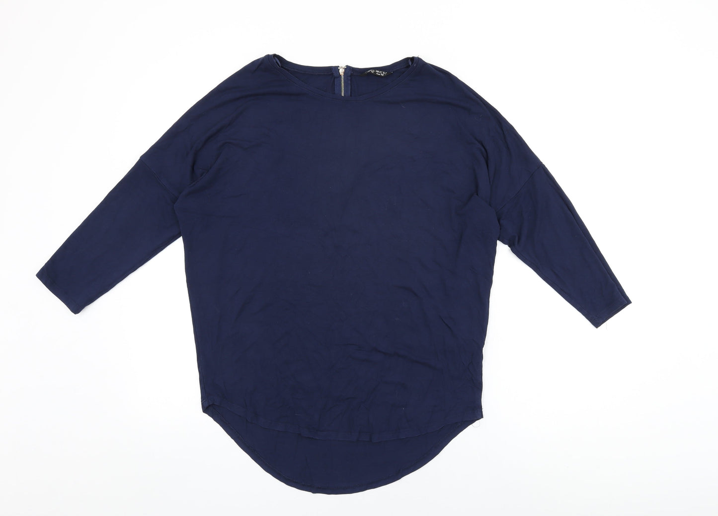 Select Womens Blue Viscose Basic T-Shirt Size 12 Round Neck