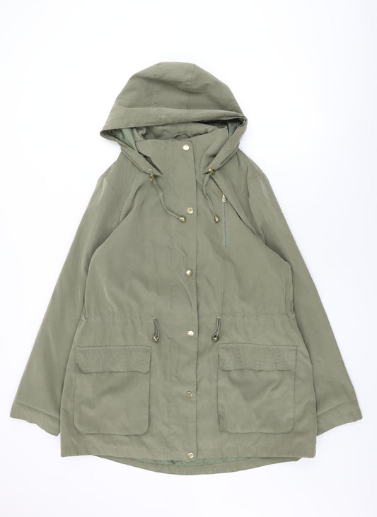 M&Co Womens Green Overcoat Coat Size 18 Zip