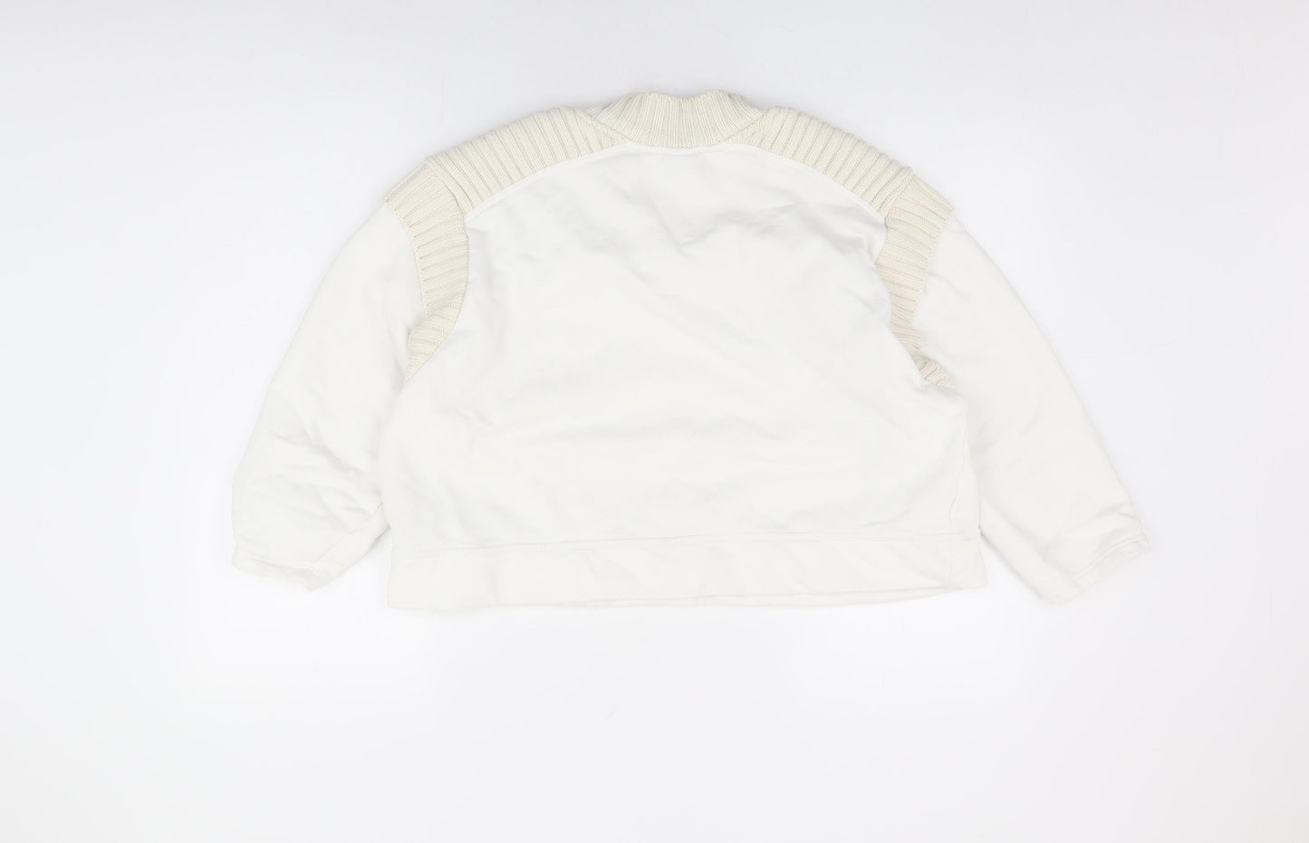 Zara Womens White Cotton Pullover Sweatshirt Size M Pullover