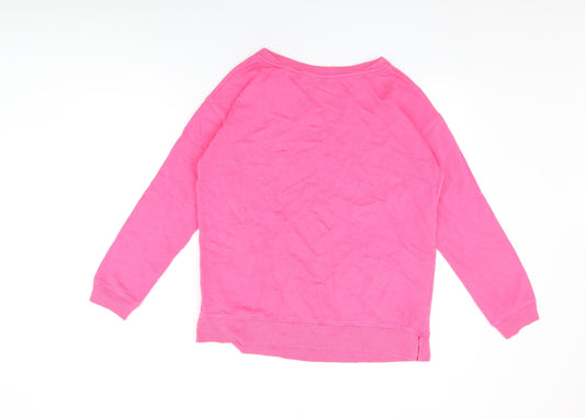John Lewis Womens Pink Cotton Pullover Sweatshirt Size 10 Pullover